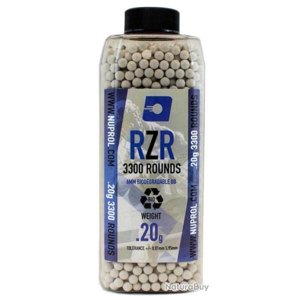 Billes Airsoft 6mm RZR 0.20g BIO bouteille 3500 bbs-0,20g