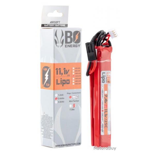 2 sticks batterie Lipo 3S 11.1V 1300mAh 25C-2 sticks - 1300mAh 25C - Mini Tamyia