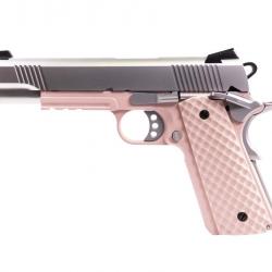 Réplique airsoft GBB 1911 MEU Railed Raven full metal gaz Rose / Silver 1,0J-RAVEN MEU RAILED PINK