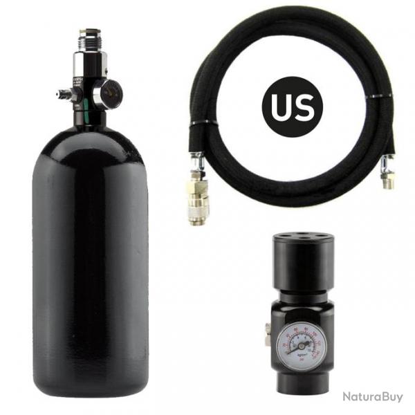 Pack complet US bouteille 0,8L + preset + rgulateur HPA + ligne renforce US