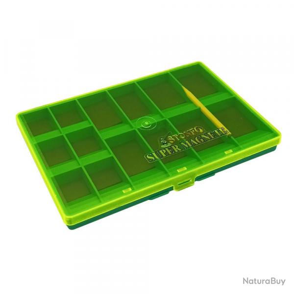 Boite  Hameons Magntique Large (14 cases) Vert Stonfo