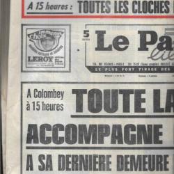 mort du général de gaulle journal le parisien libéré  du 12 novembre 1970 ,  colombey notre-dame