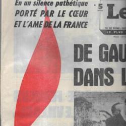 mort du général de gaulle le parisien libéré du 13 novembre 1970 , colombey les 2 églises