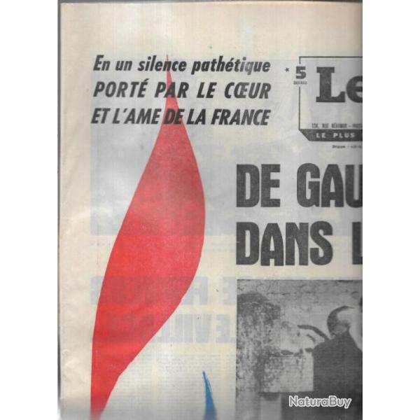 mort du gnral de gaulle le parisien libr du 13 novembre 1970 , colombey les 2 glises