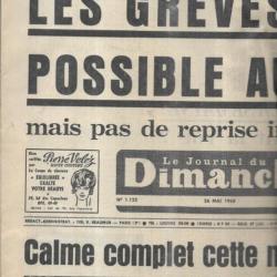 mai 1968 le journal du dimanche 26 mai , grèves, calme au quartier latin