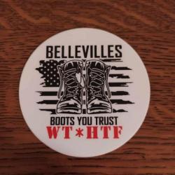 AUTOCOLLANT MARQUE US CHAUSSURE BELLEVILLES BOOTS YOU TRUST