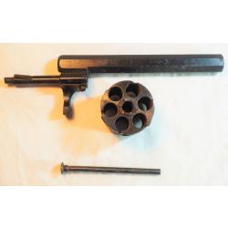 revolver en 9mm type LEFAUCHEUX ensemble canon barillet baguette pour pièces ou à restaurer