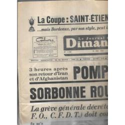 mai 1968 le journal du dimanche 12 mai , grèves, pompidou décide :sorbonne rouverte demain