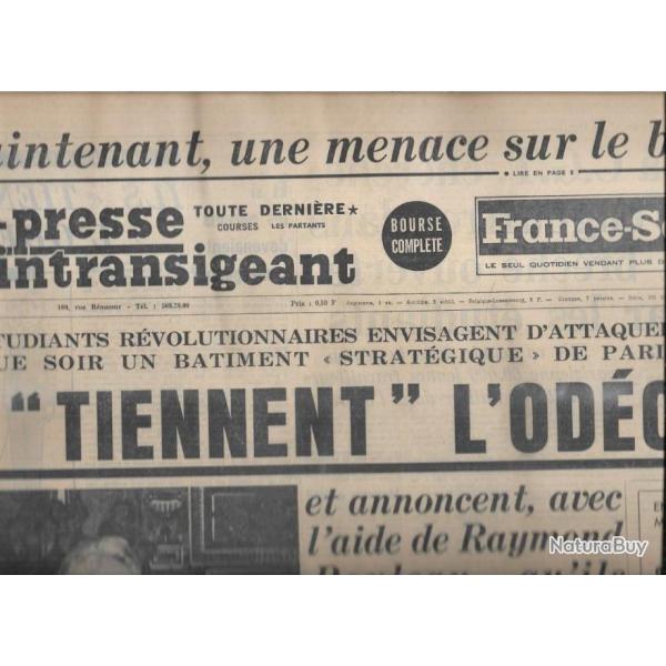 mai 1968 journal paris presse l'intransigeant 17 mai ils tiennent l'odon, page couleur moulinex (ra