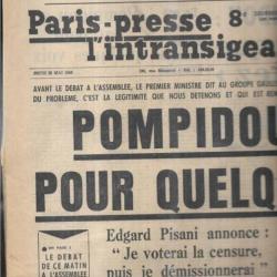 mai 1968 journal paris presse l'intransigeant france soir 23 mai pompidou