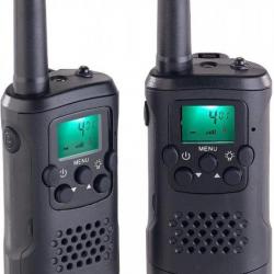 Talkie-walkie - Lot de 2 - Portée 10 km - Noir - Livraison rapide