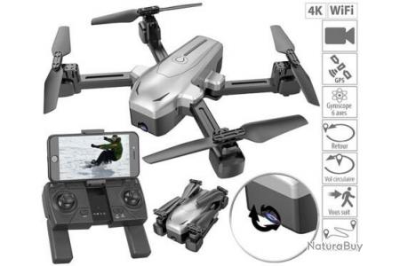 Drone Quadricoptère Video Photo GPS Pliable Connecté avec Caméra 4K Manette  + Pochette de Rangement - Drones et multirotors (9125615)