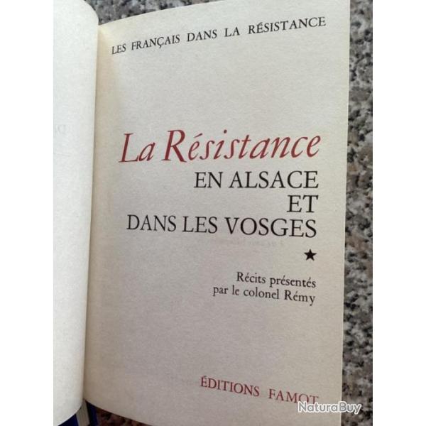 Ouvrage sur La Rsistance Alsace et Voges. Franot 1975