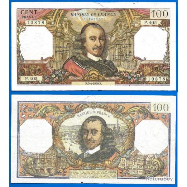 France 100 Francs 1969 Billet Corneille Pierre Franc Frcs