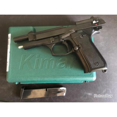 Pack pistolet Kimar 92 auto noir Neuf + 40 9MM PAK + 10 CS COMME NEUF