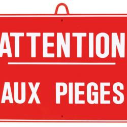 Attention piège dim 28 x 20 cm - Rouge