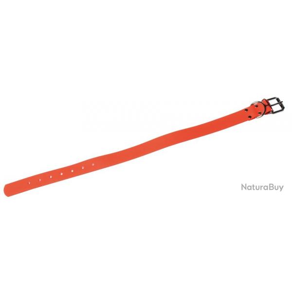 Collier Orange fluo biothane long 65 cm larg 32 mm