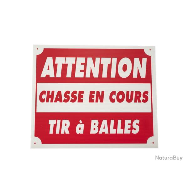 Panneau attention chasse en cours tir  balles dim 25 x 30 cm akylux