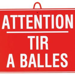 Attention tir à balles dim 28 x 20 cm - Rouge