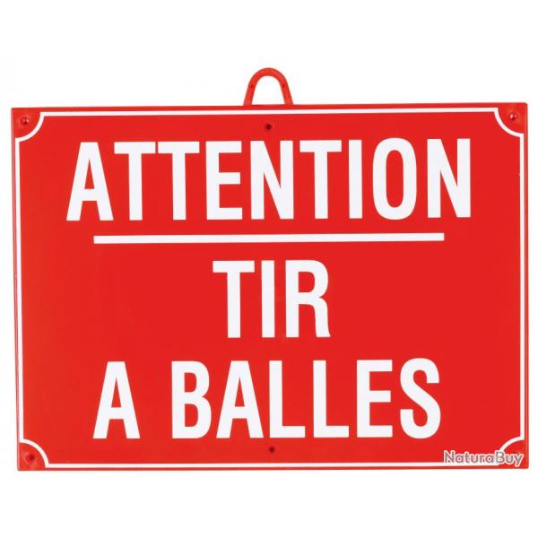 Attention tir  balles dim 28 x 20 cm - Rouge