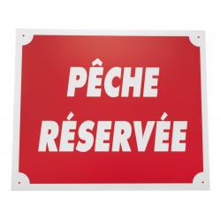Panneau pêche réservée dim 25 x 30 cm alu