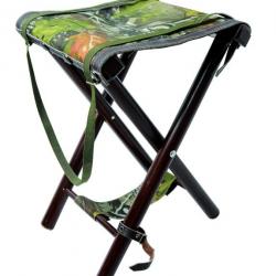 Siège de 55 cm en bois avec assise tissu Camo