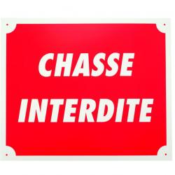 Panneau chasse interdite 25 x 30 cm en alu