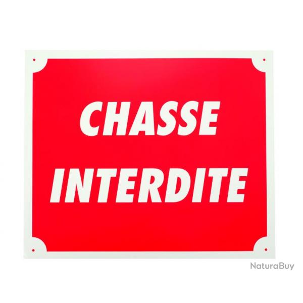 Panneau chasse interdite 25 x 30 cm en alu