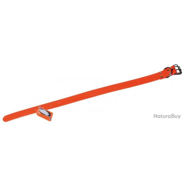 Collier biothane biogold Orange long 55 cm larg 25 mm