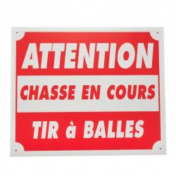 Panneaux attention chasse en cours tir à balles 25 x 30cm alu