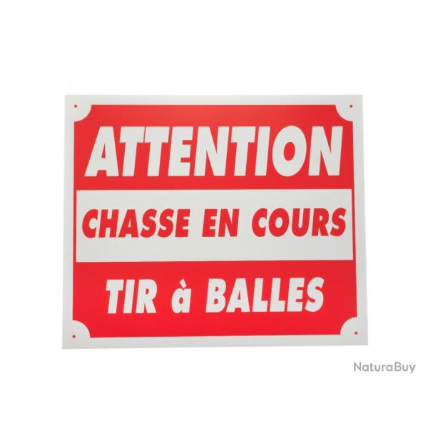 Panneaux attention chasse en cours tir  balles 25 x 30cm alu