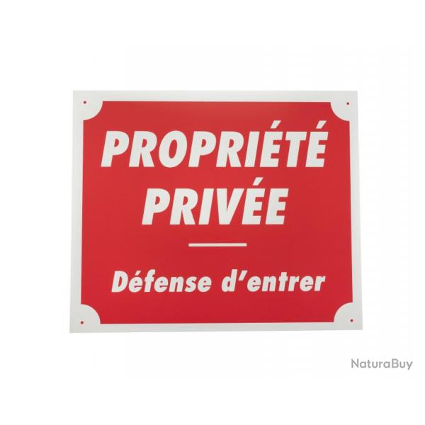 Panneau proprit prive dfense d'entrer dim 25 x 30 cm alu