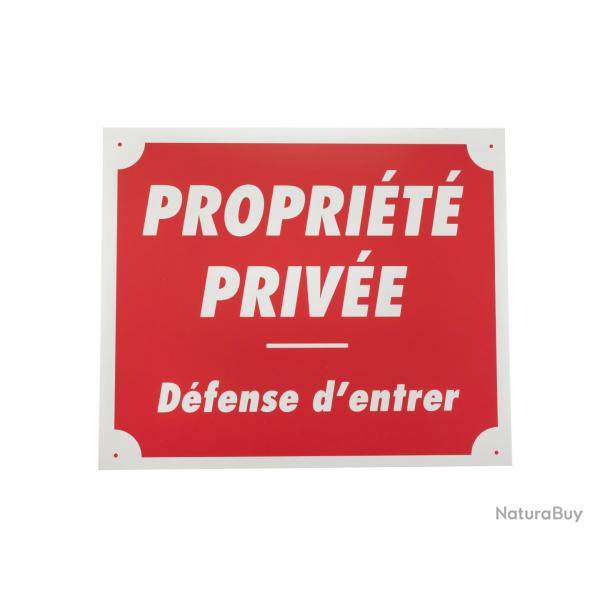 Panneau proprit prive dfense d'entrer dim 25 x 30 cm alu