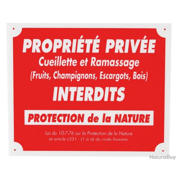 Panneau propriete privee ceuillette interdite dim 25 x 30 cm akylux