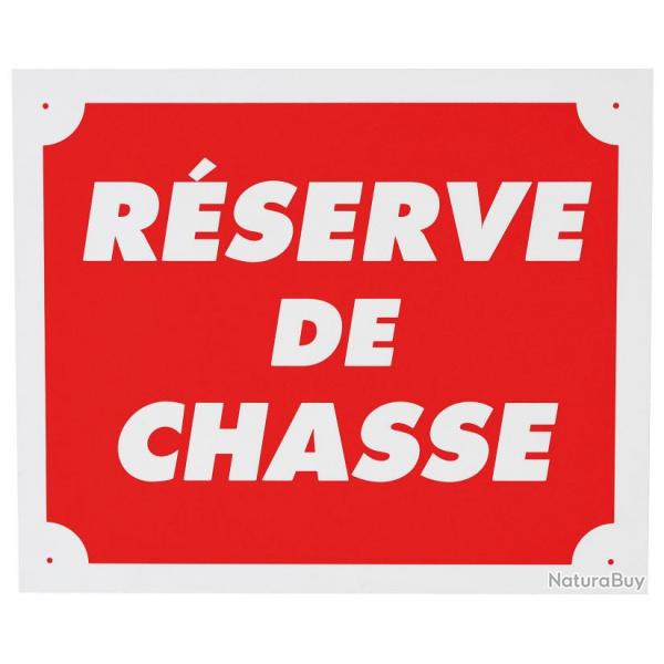 Panneau reserve de chasse dim 25 x 30 cm alu