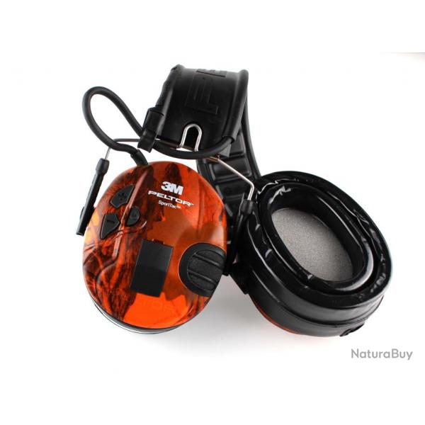 Casque 3M Peltor sporttac - Kit gel - Coquilles Camo Orange