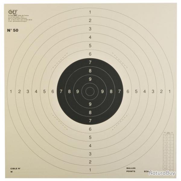 Cibles 53 x 53 les 100