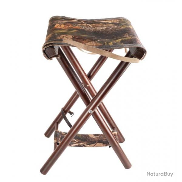 Sige de 60 cm en bois avec assise tissu Camo