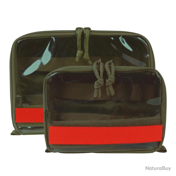 TT set de 2 poches mdicales transparentes - Olive