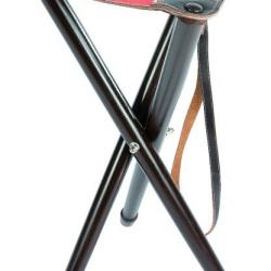 Trépied Januel en bois avec assise en cuir avec bande fluo - 65 cm
