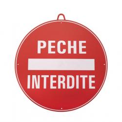 Pêche interdite diam 28 cm Rouge