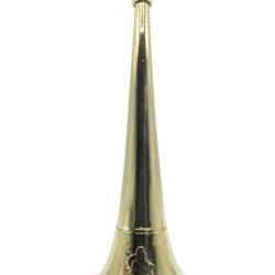 Corne d'appel laiton a pavillon 30cm decor sanglier