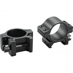 Paire colliers aluminium pour Rail 21 mm- Diamètre 30 mm - Bas - Noir mat