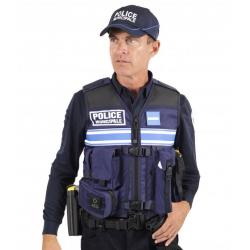 *GILET TACTIQUE POLICE MUNICIPALE - POCHES FIXES - ...