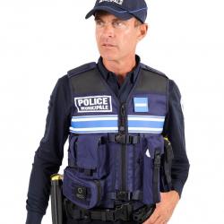Gilet Tactique PM - bande rétro - poches fixes - M/l