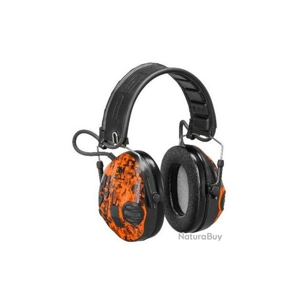 Casque 3M Peltor sporttac - Coquilles Vertes/Oranges digital Camo