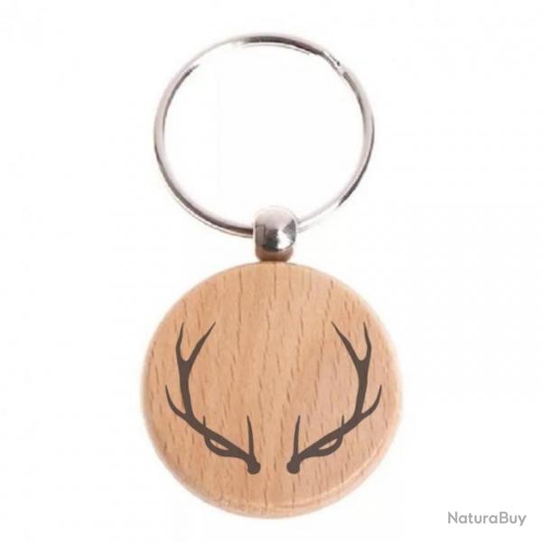 PORTE CL BOIS DE CERF GRAVURE RECTO - FRAIS DE PORT OFFERTS