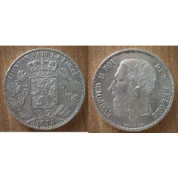 Belgique 5 Francs 1873 Argent Leopold 2 Roi Des Belges Piece Frcs Frs Frc