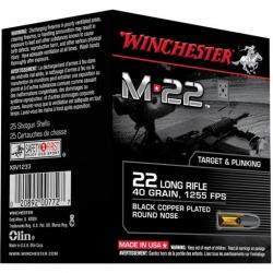 MUNITIONS 22LR WINCHESTER M22 BLACK LEAD NOSE BOÎTE DE 400