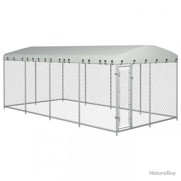 Chenil extrieur cage enclos parc animaux chien extrieur avec toit pour chiens 8 x 4 x 2 m 02_0000